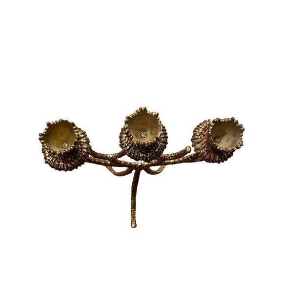 Vintage Brass Shabbat Candelabra Candle Holder by Wainberg Israel 1960s/1970s - Picture 7 of 12